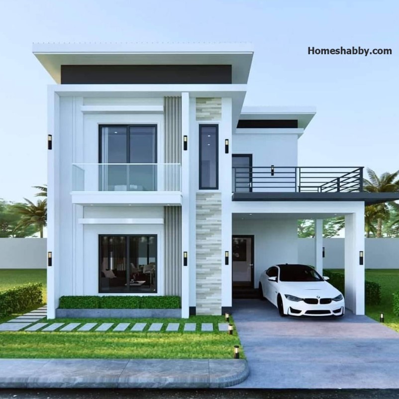 8 Inspirasi Rumah Minimalis Modern 2 Lantai Dengan Garasi Sederhana